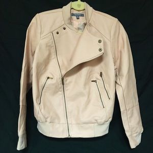 Lisa Rinna Faux Leather Bomber Jacket